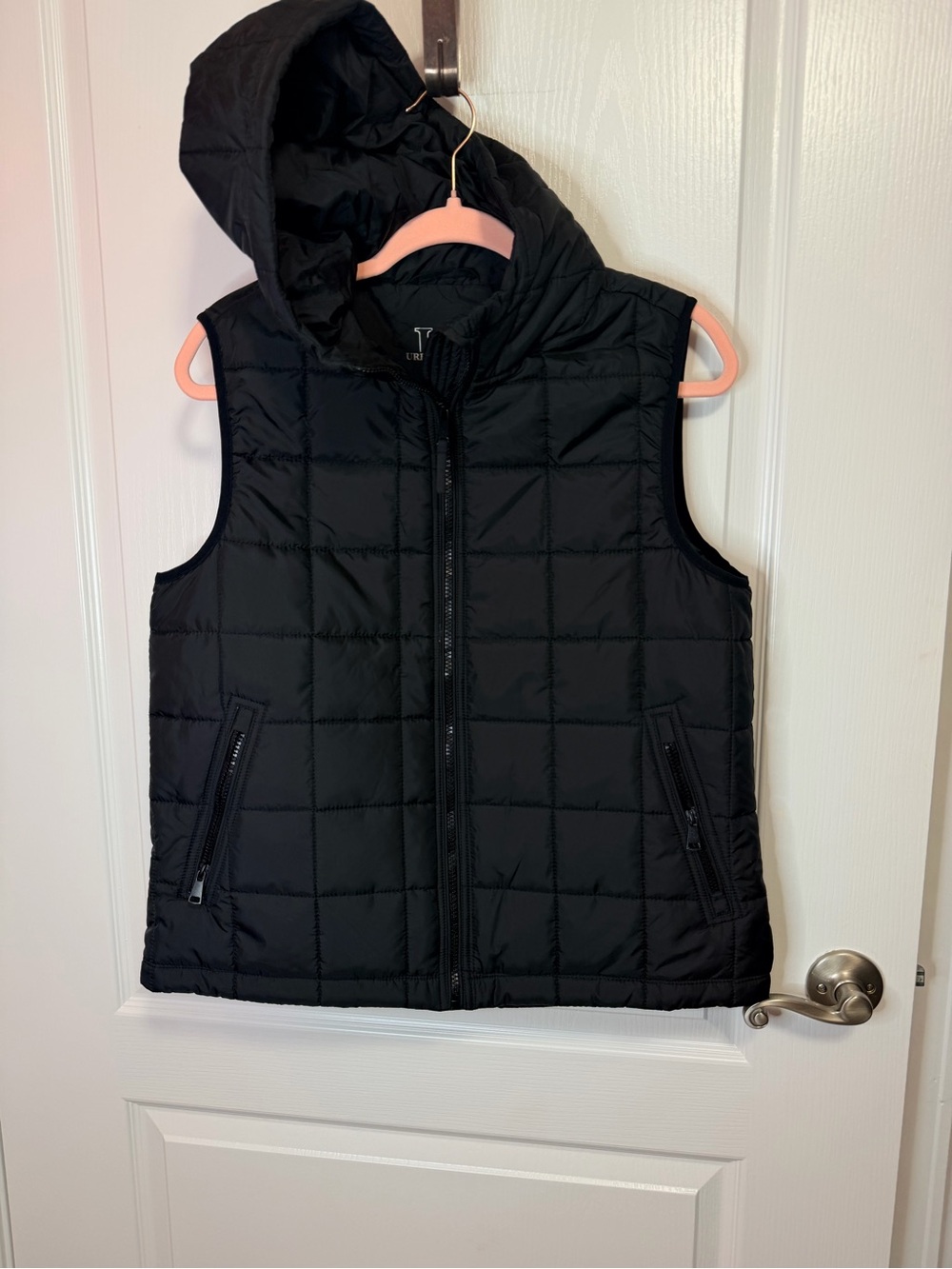 Urban Republic Black Quilted Hooded Vest